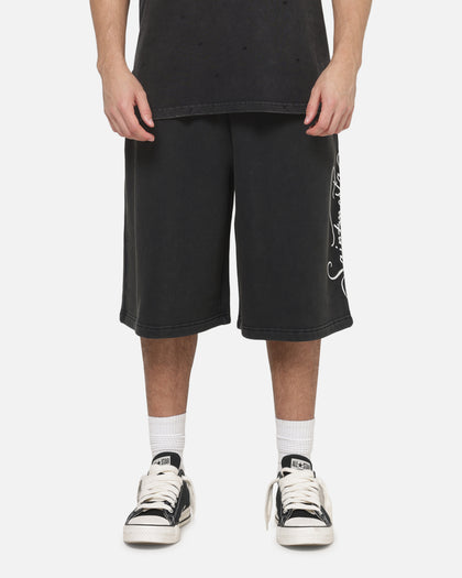Saint Morta Scripted Baggy Shorts Washed Black