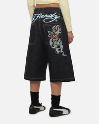 Ed Hardy Serpent Jorts Indigo