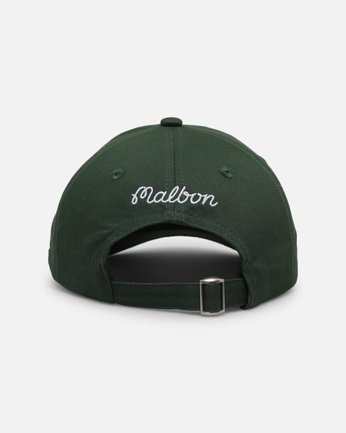 Malbon Washed Cotton Twill Strapback Evergreen