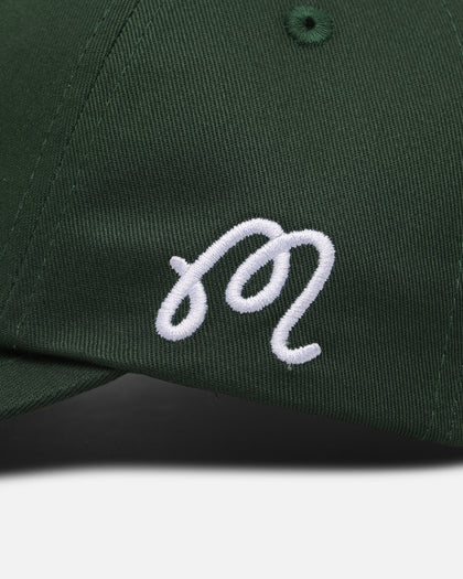 Malbon Washed Cotton Twill Strapback Evergreen