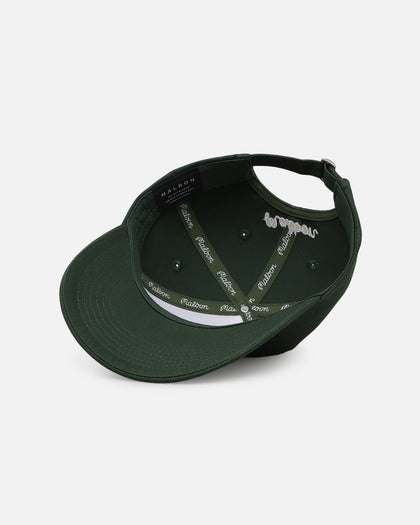 Malbon Washed Cotton Twill Strapback Evergreen