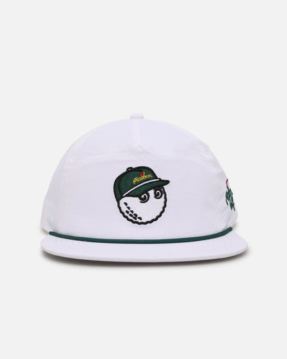 Malbon Pimento Nylon Rope 6 Panel Snapback White