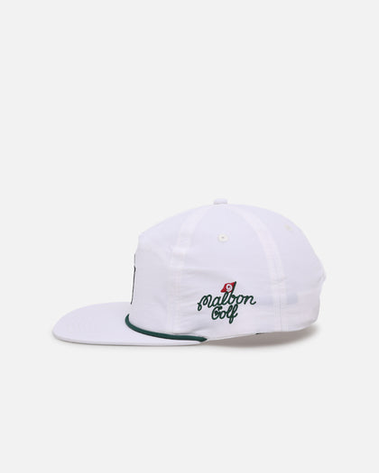 Malbon Pimento Nylon Rope 6 Panel Snapback White