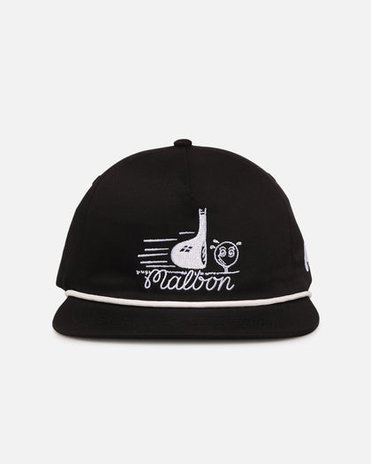 Malbon Cotton Twill Rope Snapback Hat Black/White