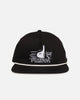 Malbon Cotton Twill Rope Snapback Hat Black/White
