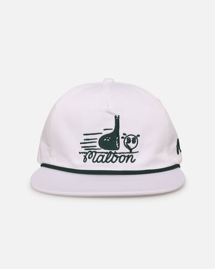Malbon Cotton Twill Rope Snapback Hat White