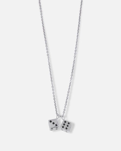 Saint Morta Dice Pendant Chain White Gold