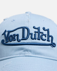 Von Dutch Signature Brim Dad Strapback Cap Light Blue