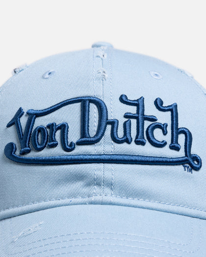 Von Dutch Signature Brim Dad Strapback Cap Light Blue
