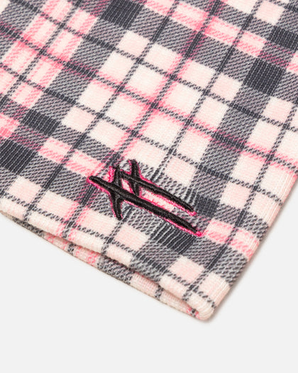 Loiter Ribbed Skully Pink Plaid