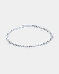 NXS 3mm Cuban Bracelet White Gold