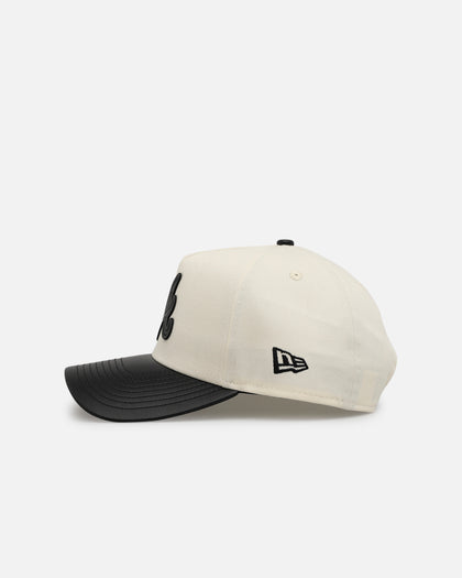 New Era Atlanta Braves 'Leather Visor' 9FORTY A-Frame Snapback Chrome White/Black