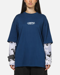 Carre Static Layered Long Sleeve T-Shirt Blue