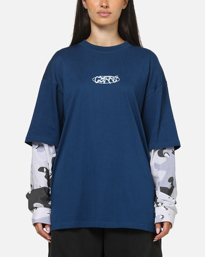 Carre Static Layered Long Sleeve T-Shirt Blue