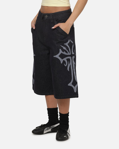 Ed Hardy Trinity Jorts Indigo