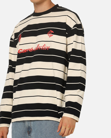 Carre Collective Stripe Long Sleeve T-Shirt Black/Off White