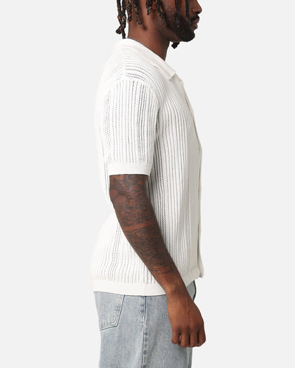 XXIII Elliot Knit Button Up Shirt White