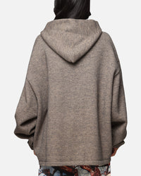 MNML Tonal Grain Knitted Hoodie Brown
