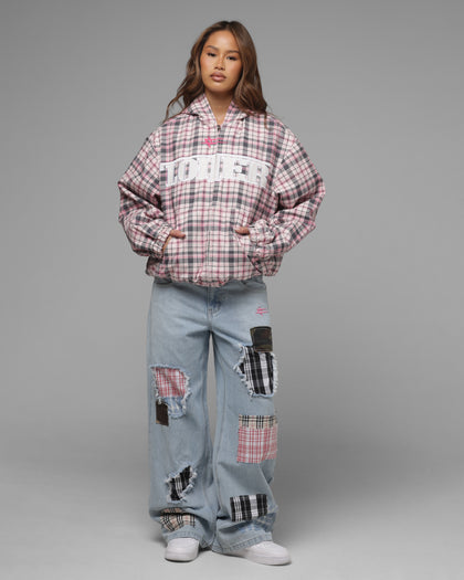 Loiter Racer Work Jacket Pink Plaid
