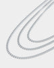 NXS 3mm Cuban Chain Set White Gold