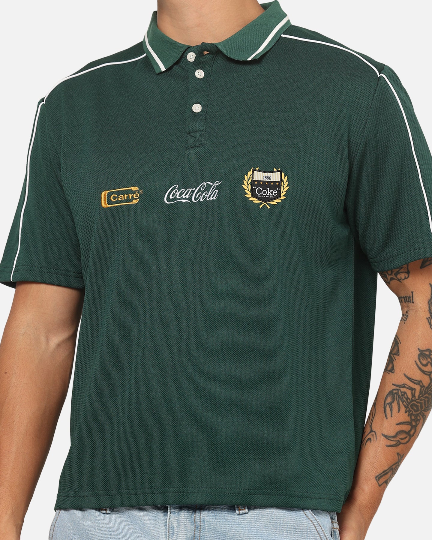 Carre Carré X Coca Cola Club Crest Polo Shirt Dark Green | Culture