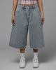 Loiter Star Born Pleated Jorts Blue Washed Denim