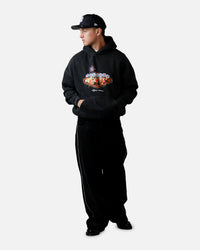 73Studio X Fallout Vegas Lights Rhinestone Hoodie Black Acidwash