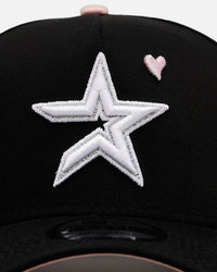New Era Houston Astros 'Pink Satin Hearts 2.0' 9FORTY A-Frame Snapback Black/Pink
