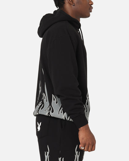 Playboy Gothic Flames Hoodie Black