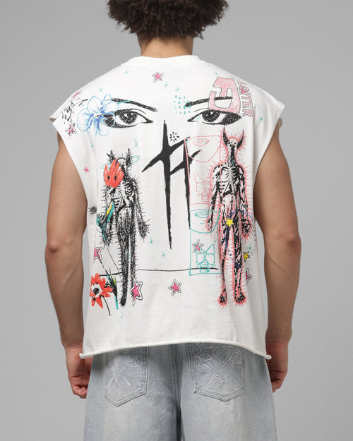 Loiter Hand Drawn Muscle T-Shirt Off White