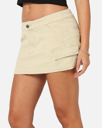 Ed Hardy Women's Cargo Mini Skirt Stone