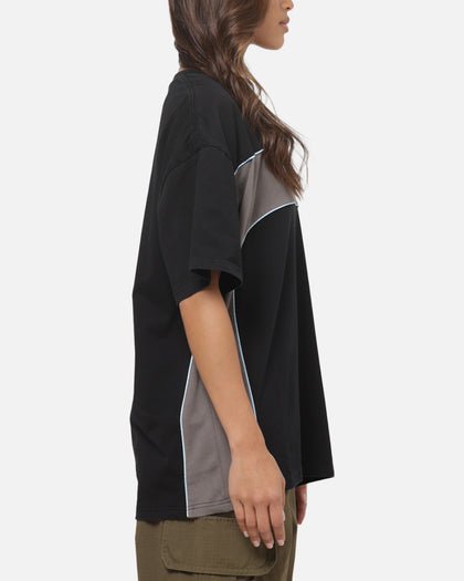 Carre Athletic Panel Crew T-Shirt Washed Black