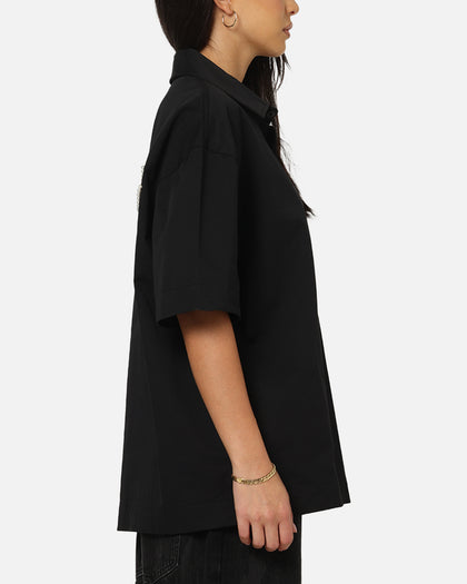 Saint Morta Pearl Script Button Up Shirt Black
