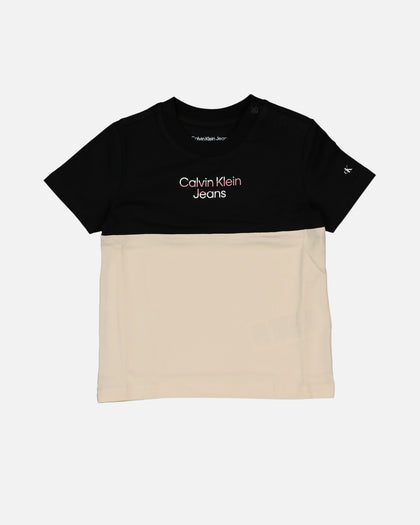 Calvin Klein Infants' Hero Logo Colour Block T-Shirt CK Black
