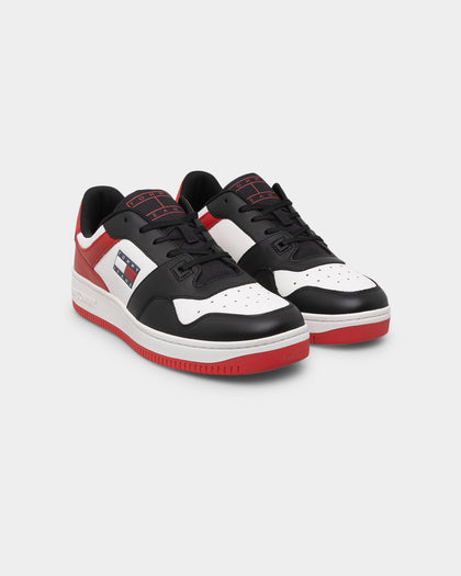 Tommy Jeans Basketball Leather Trainers Deep Crimson