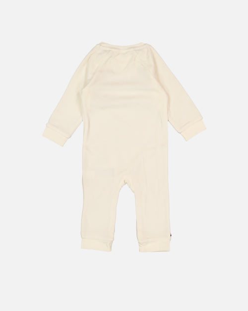 Tommy Hilfiger Infants' Baby Curved Monotype Coverall Ancient White