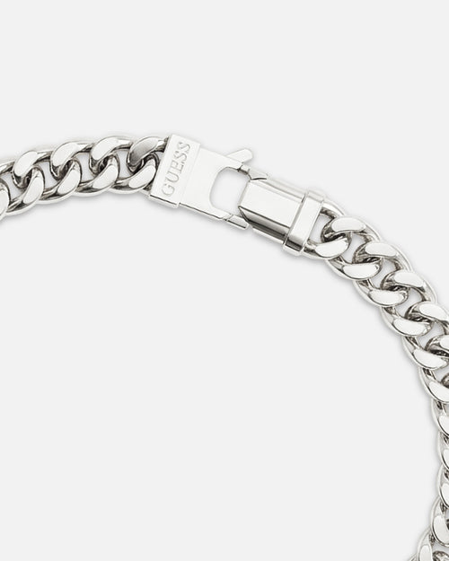 Guess Mainline Lo Studio 8mm Curb Chain Silver Bracelet Silver