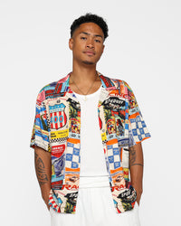 The New Establishment X Nascar CMS Program Resort Button Up Shirt Multi