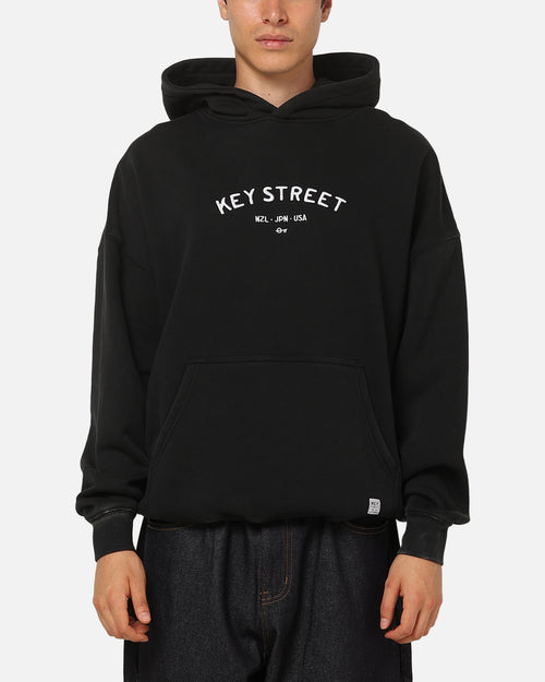 Key Street Low Standards Hoodie Black Acidwash