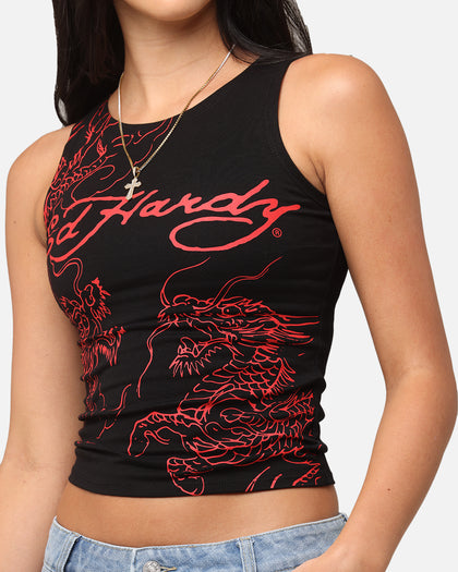 Ed Hardy Women's Dragon Tank Black/Red