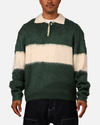 MNML Mohair Rugby Sweater Green/White
