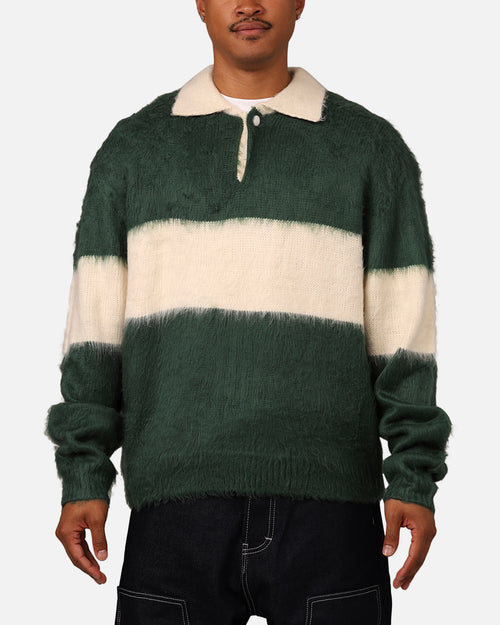 MNML Mohair Rugby Sweater Green/White