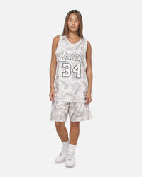 Mitchell & Ness Los Angeles Lakers Snow Camo Authentic Mesh Shorts White