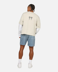 Saint Morta Muerte Layered Long Sleeve T-Shirt Stone/White