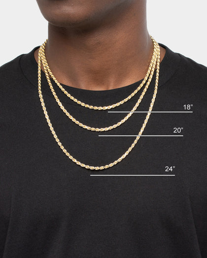 House Of Auric Rope 4mm 24" Chain 18k Gold Vermeil