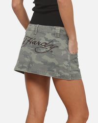 Ed Hardy Women's Washed Camo Skirt Washed Camo