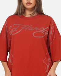 Ed Hardy Cyber Rhinestone T-Shirt Red