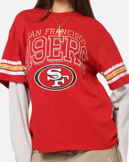 Mitchell & Ness San Francisco 49ers Waffle Mock Layer Long Sleeve T-Shirt Red