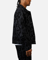 Avirex Monogram Denim Jacket Black