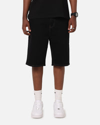 S Double Denim Standard Shorts Black Rinse